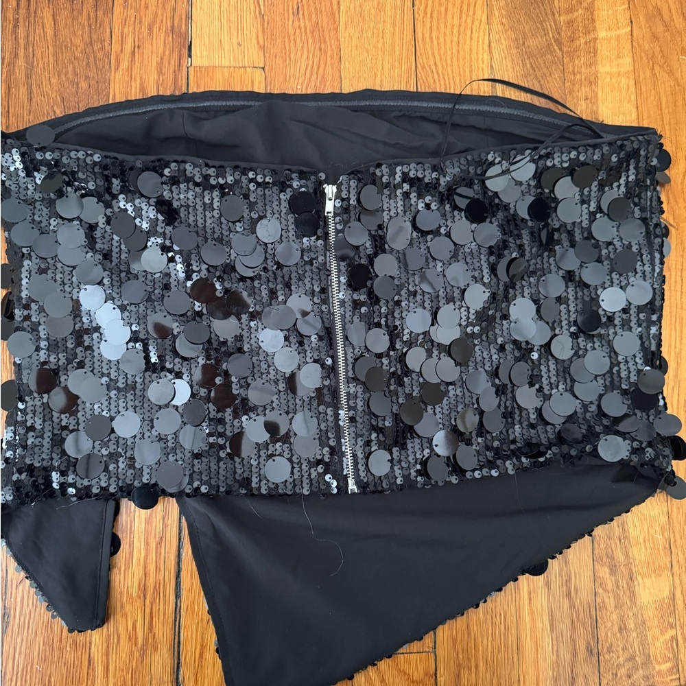 Superdown Black Sequin Strapless Top - image 3